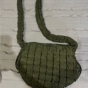Green puffer crossbody army green
